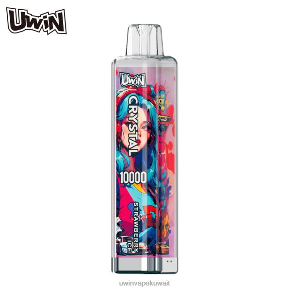 Uwin Vape السعر - UWIN CRYSTAL 10000 سيجارة للاستعمال مرة واحدة جليد الفراولة H62X69